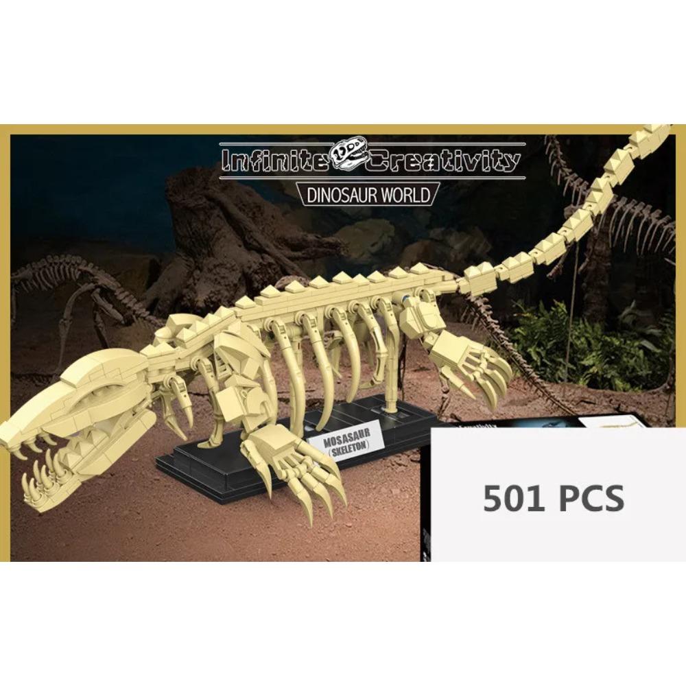 Dinosaur Skeleton Fossils Building Blocks Jurassic Park World Tyrannosaurus Rex Model Bricks Toys For Children Boy Gifts