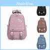 Color Solid Simple Letter Print Student Casual Backpack For School Day Use