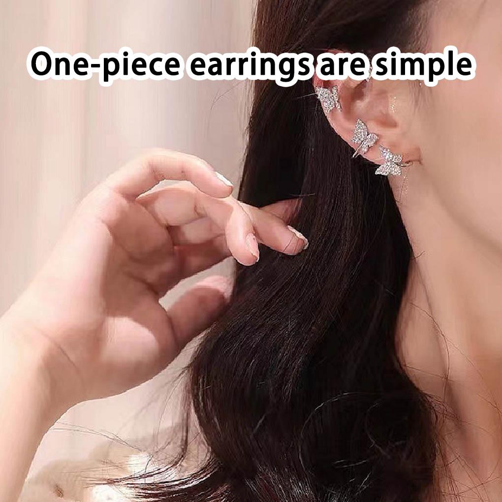 Butterflies Earrings Lightweight Eardrop Earring Zircon Sturdy Easy Matching Smooth Jewelry Accessory Women Party