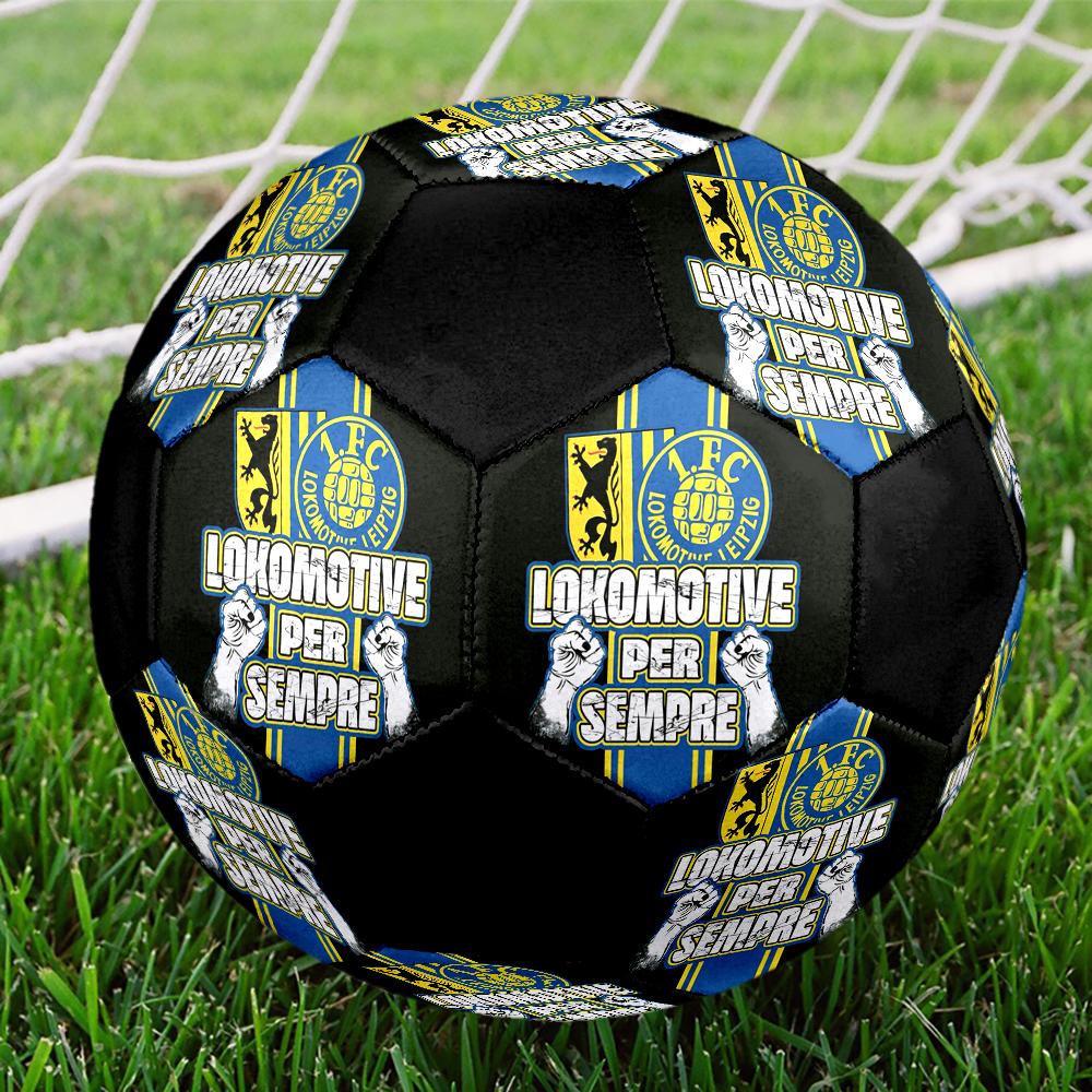 Pallone da Calcio Indoor Lokomotive Leipzig Colorato Cucito a Macchina PVC Misura 5 Allenamento di Squadra Pronto per la Competizione Durevole Rimbalzo Elevato Fantastico Regalo Sportivo