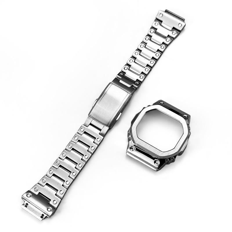 H5600 Cinturino e cassa in acciaio inossidabile Modificati Per Casio G-SHOCK 3516 DW-H5600 Set intagliato in metallo retrò Bracciale da uomo Accessori