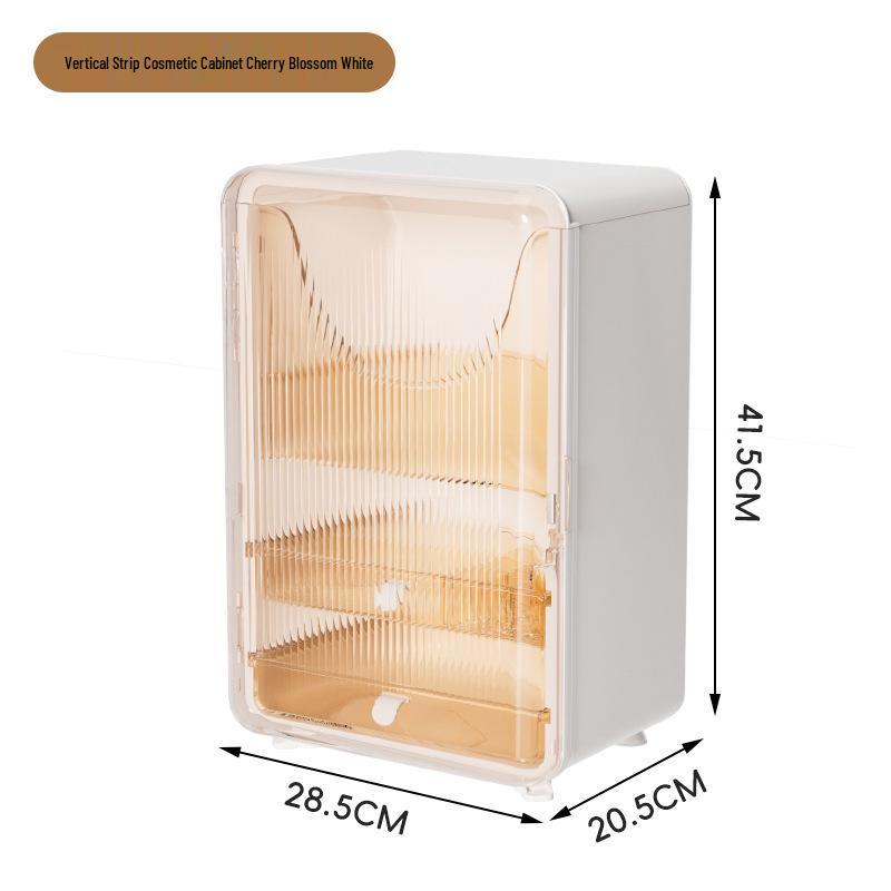 High-Capacity Dustproof Makeup Organizer for Skincare & Lipstick Storage