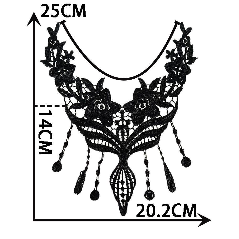 

Черно-белый I Полиэстер Вышитый Полый Воротник Швейное Кружево Сделай Сам Декоративные Свадебное Платье Ципао Платье Аксессуары Style 3248 black (1 piece)