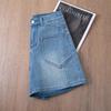 High-Waisted A-Line Denim Shorts for Women - Summer Thin, Loose Fit, Mid-Length, Four-Point Wide-Leg Design