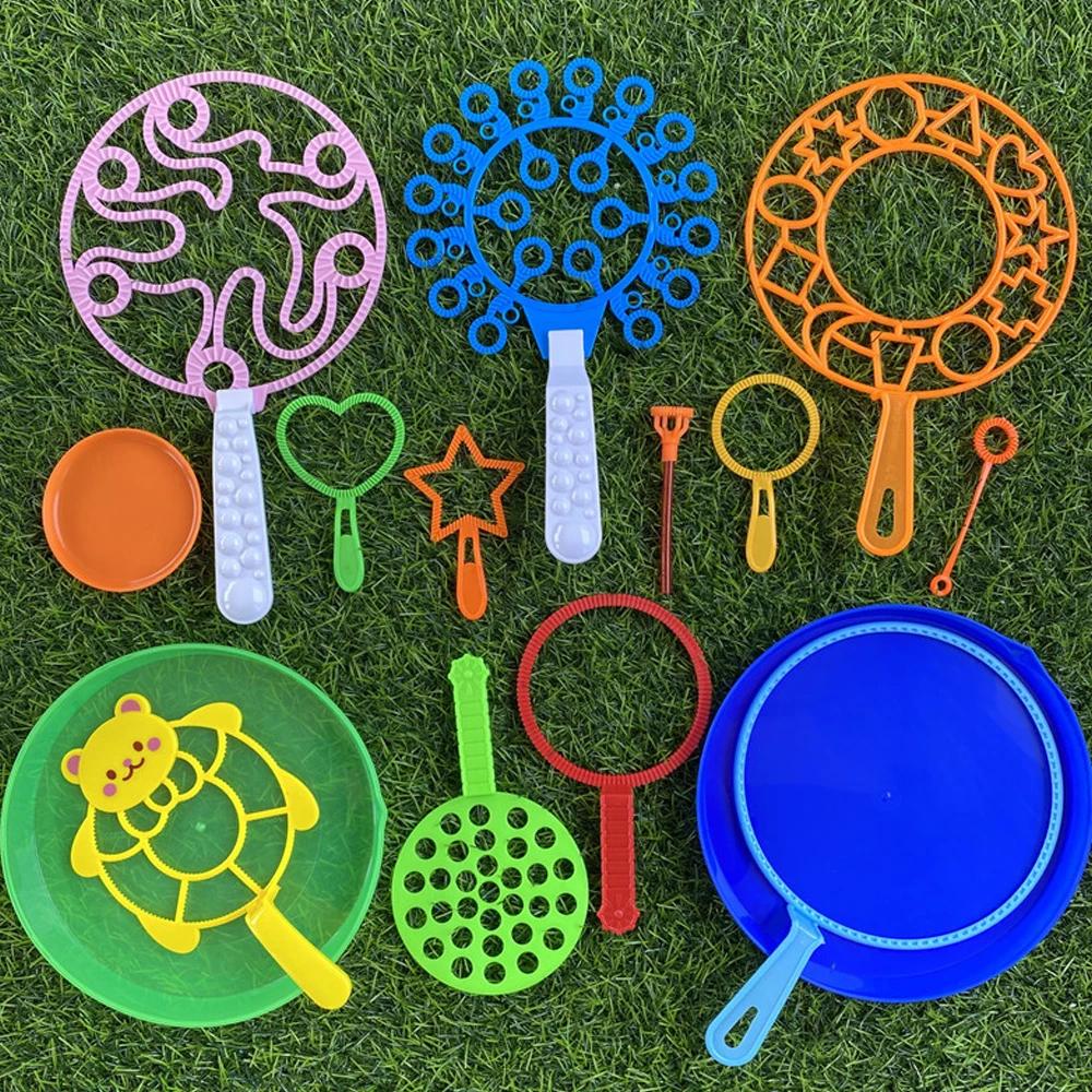 

New 6-35Pcs Bubble Machine Blowing Bubble Wand Tool Soap Bubble Maker Blower Set Big Bubble Dish Outdoor Funny Gift Toys