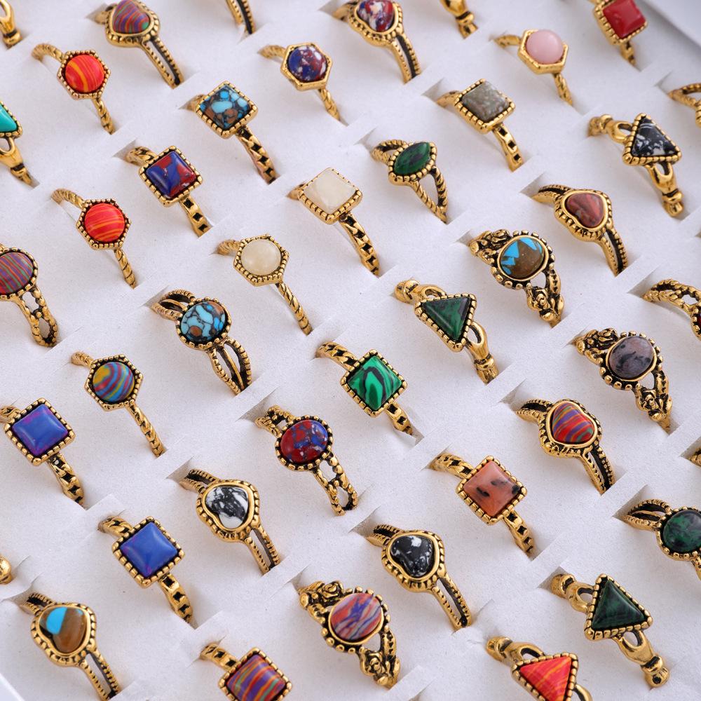 10 шт. Женское бирюзовое кольцо кольцо из сплава ювелирное изделие цветное кольцо