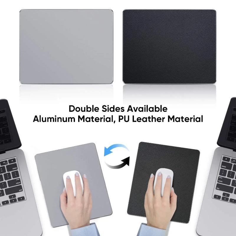 Metal Aluminum Mouse pad Mat Hard Smooth Magic Thin Mousead Double Side Waterproof Fast and Accurate Control for Office Home