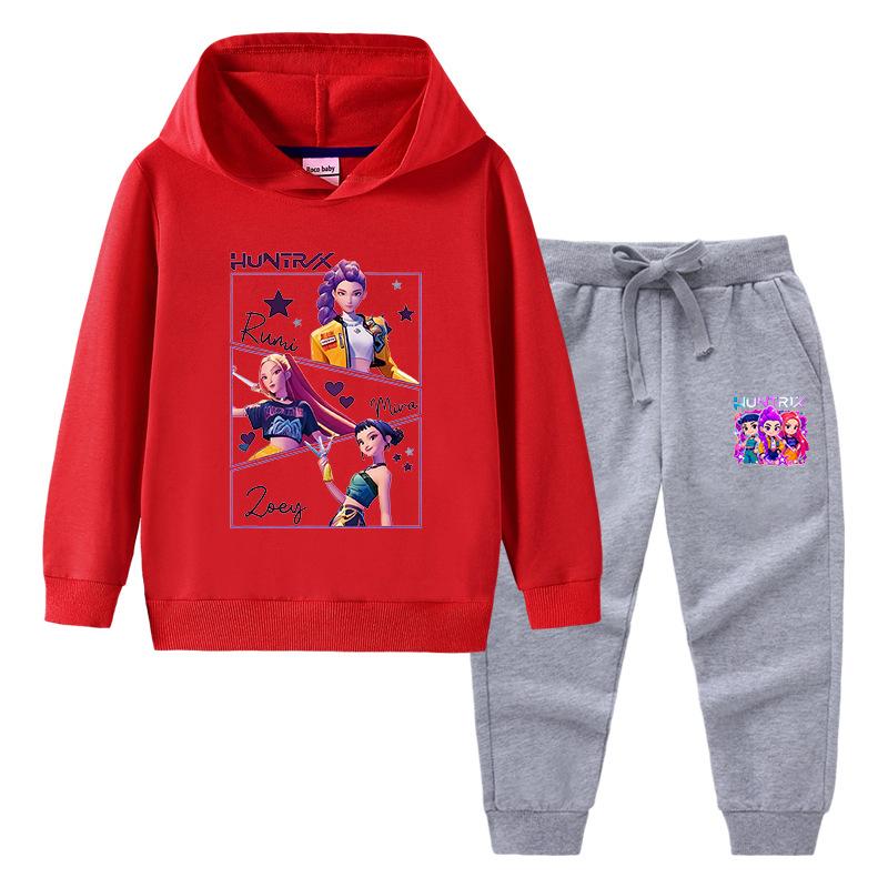 Casual Loose Hoodie Fashion Printed Set Comfortable Clothing Sets Girls