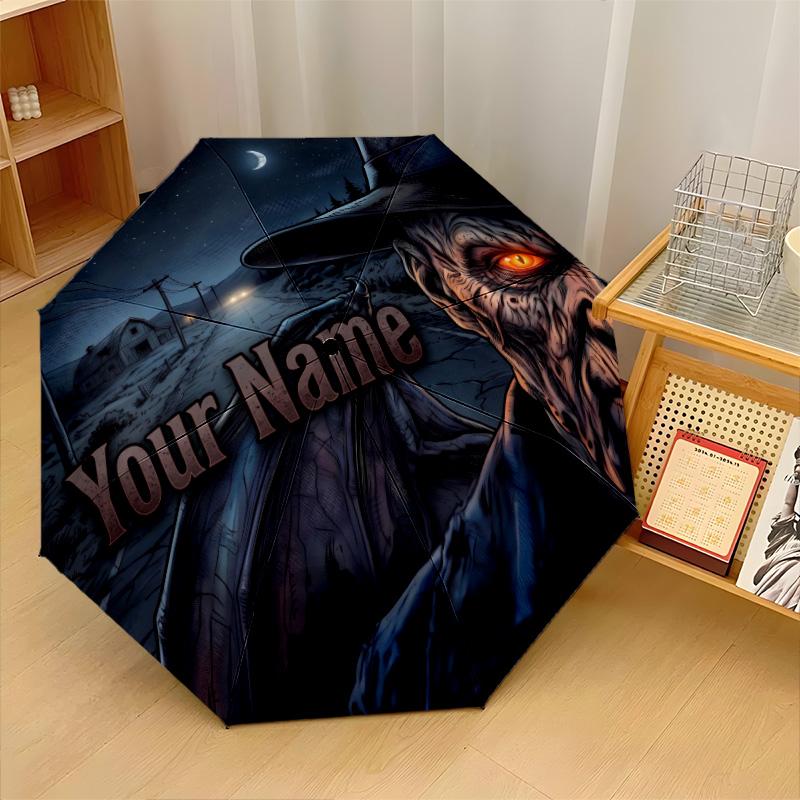 Custom Text Automatic 8 Bone Umbrella, Portable Sun Rain Protection UmbrellaJeepers Creepers The Creeper