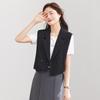 TERRE BLEUE Women's Loose Fit Short Commuter Blazer Vest