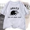 Awake But At What Cost Retro TShirt Funny Possum Graphic Tshirs Sarcastic Sayings T Shirt Vintage 90s Rat Meme T Shirt Tee