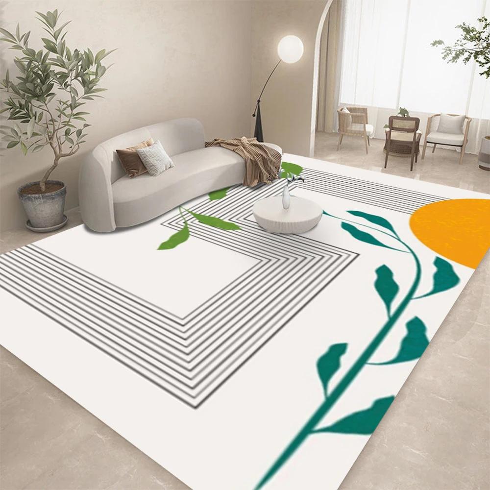 Modern Abstract Line Color Block Art Carpet Living Room Decor Lounge Sofa Rug Coffee Table Floor Mat Bedroom Balcony Soft Mat