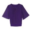 Ropa de Verano Blusa de Gasa de Media Manga Moda Suelta para Mujer Tops de Color Sólido Pulóveres Casuales Camisa