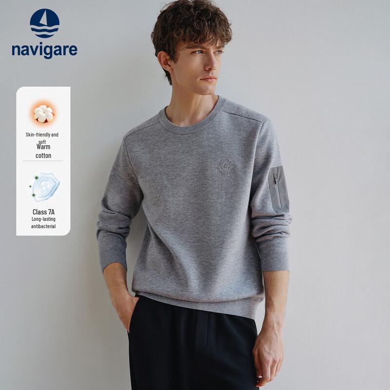 Navigare Men's 2025 New Collection Cotton Round Neck Knit Sweater
