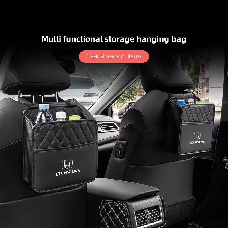 AAADJ1 Car Interior Organizer Storage Box Hanging Leather Bag For Honda Civic Accord Crosstour Spirior Odyssey Avancier UR-V Sienna