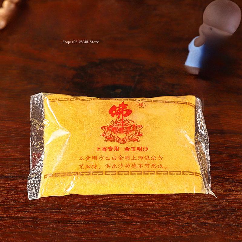 100g/1000g Weihrauchsand Gold Jade Ming Sandsack gefüllt mit Fassschmirgel Buddhistische Halle Gewidmet der Ahnengalerie Asche Schmirgel