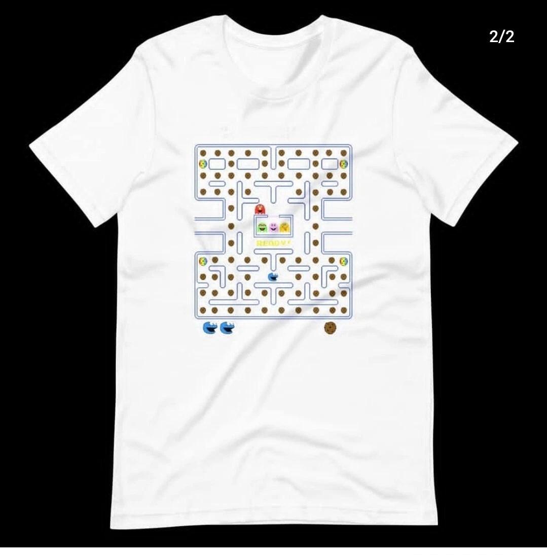 Pac Man Cookie Monster Parody T-shirt by Evulian XL