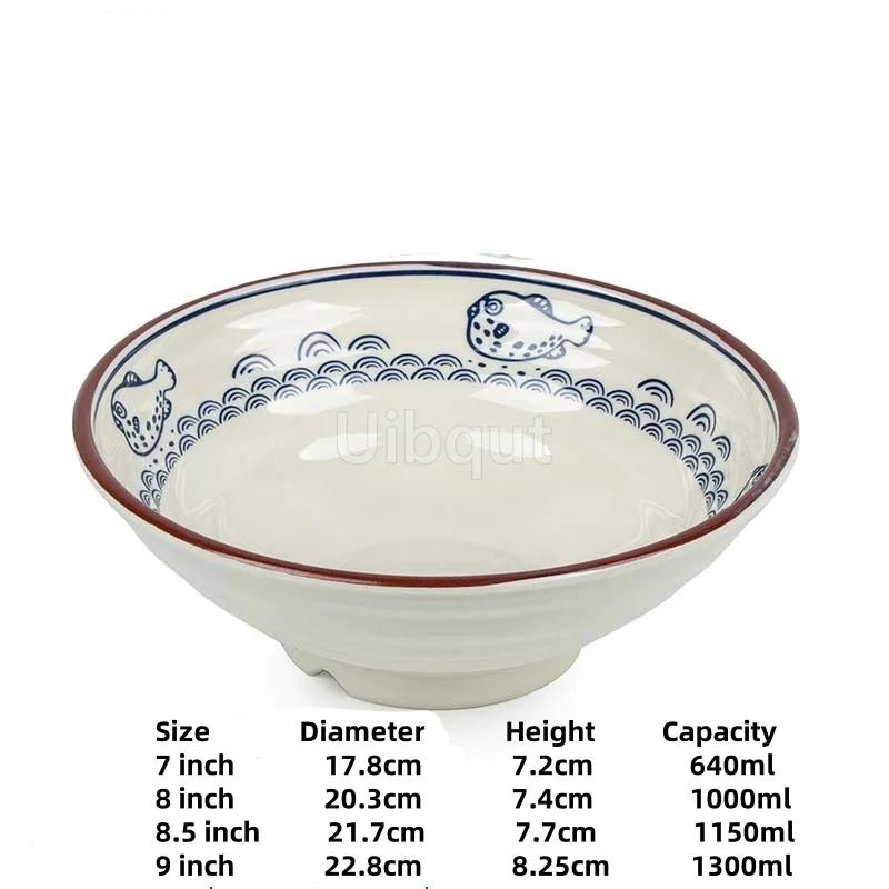Melamine Noodle Bowl Household Plastic Tableware Restaurant Commercial Ramen Salad Bowl Thickened Not Easily Broken Soup Bowls