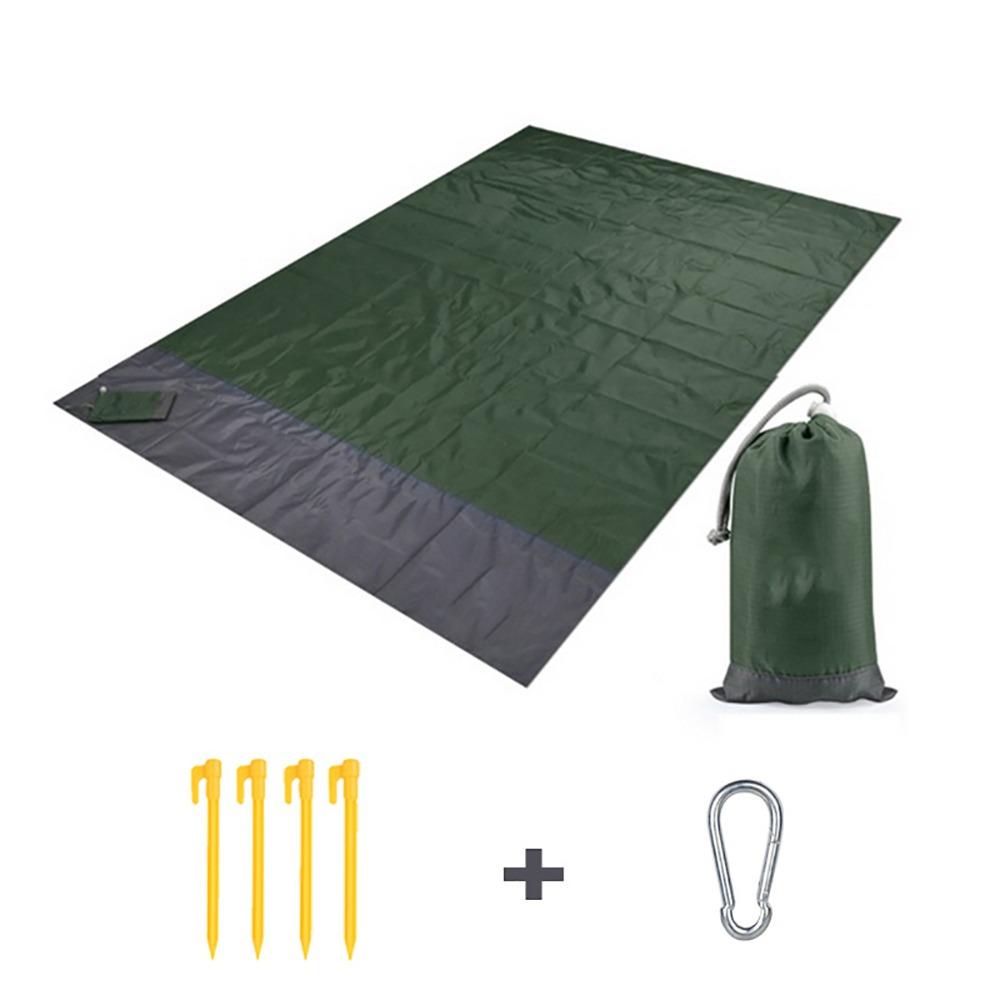 

Водонепроницаемый коврик для кемпинга из полиэстера, песчаный пляжный коврик, портативный коврик для пикника на открытом воздухе Dark Green 140*200cm
