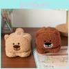 Adorable Bear Cartoon Fabric Stationery Bag With High Capacity For Classroom Use