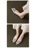 Weiwei Girl Rhinestone Pointed Toe Flats - Elegant Soft Sole Plus Size Shoes for Women