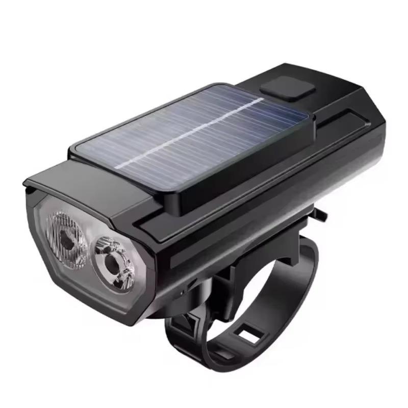Solar Power Bicycle Front Light LED Bike Headlight Solar Energy Road Mountain Light Cycling Lamp Night Riding Lantern