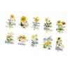 10 Sheets Transparent Flower Sticker PET Vintage Craft Sticker for Notebook Handbook Decoration