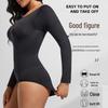 Nahtloser formender Bodysuit für Damen in Übergröße: Langarm Tummy Control
