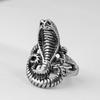 New Retro Punk Cobra Exaggerated Fashion Jewelry Ring for Men and Women