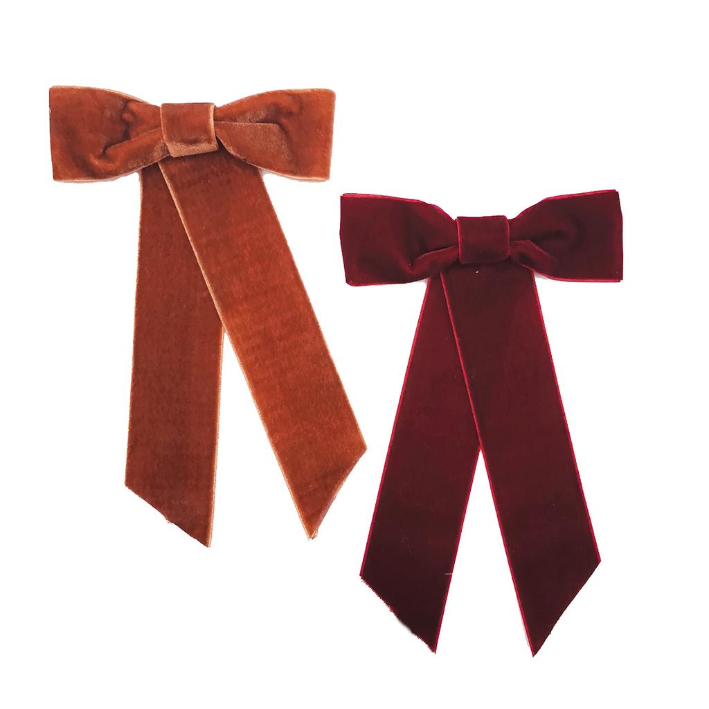 Lystrfac Vintage Velvet Ribbon Bow Barrette Hair Clips For Women Simple Hairpin Top Clip Ladies Hairgrips Hair Accessories