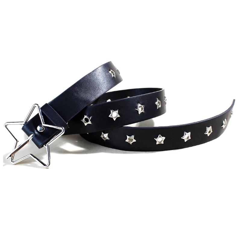 Creative Star Eye Rivet Belt Goth Style Pin Buckle Man/Woman Fashion Casual Punk Style Pu Leather Waistband For Jeans Y2K Belt