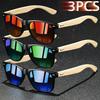 1PC Fashion Bamboo Wood Vintage Square Sunglasses UV400 Protection for Men Women Luxury Designer Sun Glasses Driving Fishing