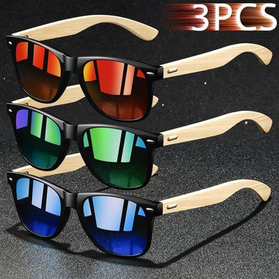 1 szt. Modne Kwadratowe Okulary Przeciwsłoneczne z Drewna Bambusowego Vintage Ochrona UV400 dla Mężczyzn Kobiet Luksusowe Designerskie Okulary Przeciwsłoneczne do Jazdy Wędkowania