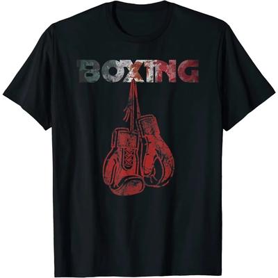 Retro Red Boxing Gloves Mexican Vintage Style Boxing Gift T-Shirt 100% Cotton O-Neck Short Sleeve Casual Mens T-shirt Size S-3XL