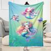 Mermaid Watercolor Fantasy Art Blankets are suitable for living rooms, bedrooms, camping, and other places, making them an ideal choice for gifts.