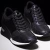 Women's Autumn-Winter Thick-Soled Cross-Band Height-Increasing Round-Toe Casual Shoes, Wedge Style.