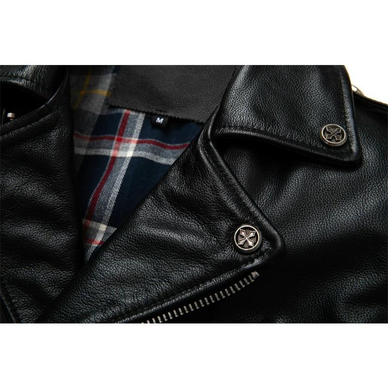 Giacca in vera pelle di vacchetta di taglia cinese da uomo, cappotto in pelle, abbigliamento da motociclista, abbigliamento da equitazione, giacca in pelle da motociclista alla moda autunnale da uomo