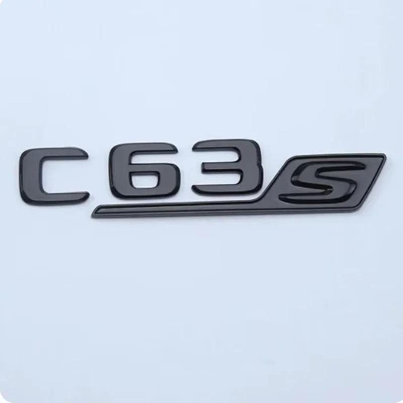 FUP1  ABS For Mercedes C63S AMG W205 W204 2017-2024 Logo Sticker Emblem Badge Black Chrome Car Trunk Letters Auto Logo Styling