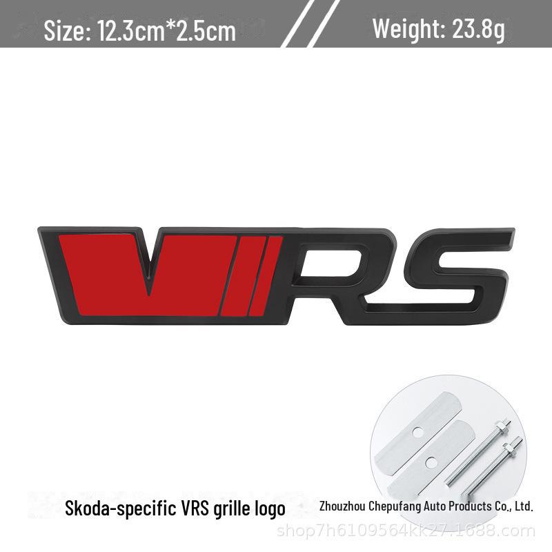 Compatible avec Volkswagen Skoda Octavia/Fabia RS: Logo VRS de calandre/aile/métal arrière et autocollant de carrosserie
