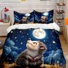 Hedgehog Night Sky Decor Set Multiple Sizes kid's And adults' Bedroom Exquisite 3PC Bedding set, Gift