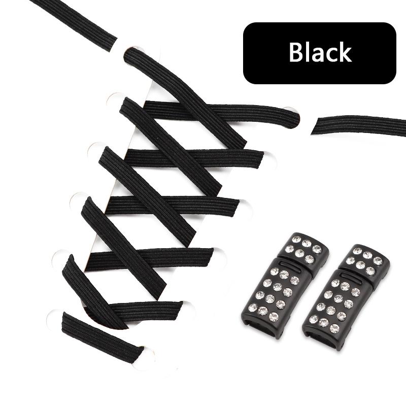 Elastic Laces Sneakers Luxury Diamond Magnetic Lock Shoelaces Without ties Kids Adult No Tie Shoe laces 8MM Width Flats Shoelace