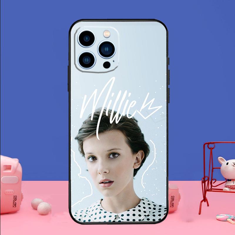 

British actor Millie Bobby Brown Phone Case For iPhone 16 15 14 13 12 11 17 Pro Max Plus 12 13 mini 16e 17 Air Bumper Cover iPhone 13 Pro