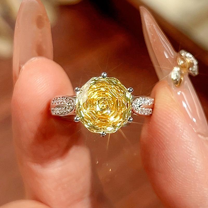 

Set Jewelry Necklace Stud Earrings Ring Lucky Yellow Treasure Girl