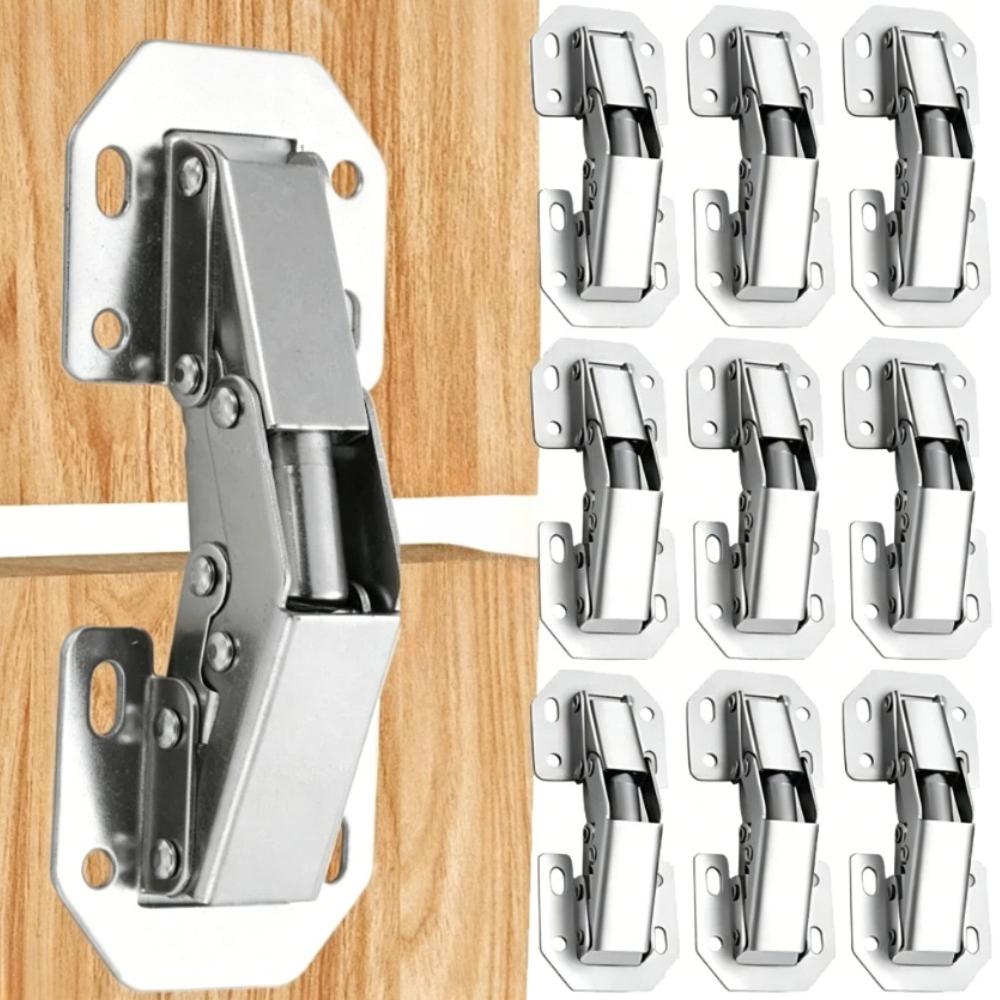 10-1PCS 90 Degree Steel Cabinet Hinges No-Drilling HoleHydraulic Buffer Hinge Kitchen Cabinet Cupboard Hinges Furniture Hardware