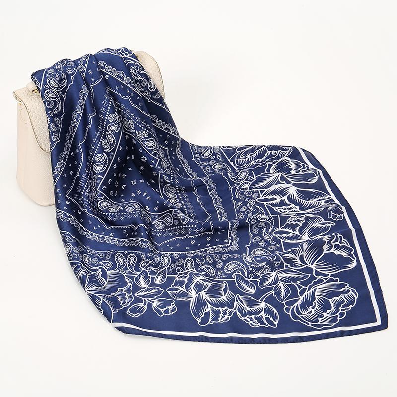 Foulard Quadrato in Seta 70*70cm Donna Fazzoletto per Capelli in Raso Stampa Fascia per Capelli Femminile Piccolo Foulard da Collo Hijab Donna Ragazza Sciarpe