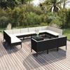 Day and Night - Day and Night Garden Furniture Set 14 Pieces Black Synthetic Rattan Cushions