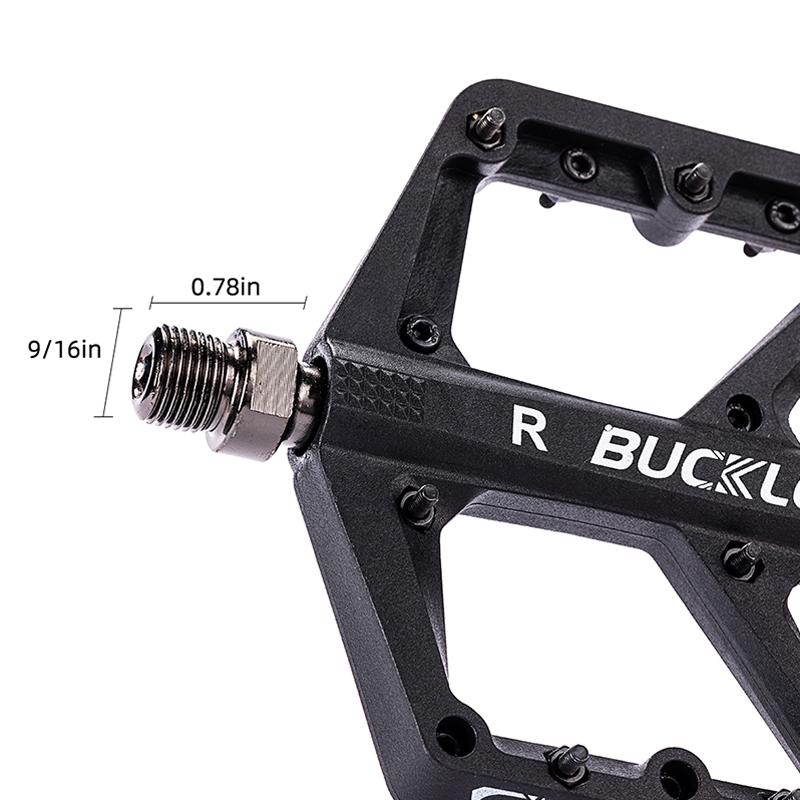 BUCKLOS Pedale DU-Lager Fahrradpedal Plattform Ultraleicht Nylon Rennrad Mountainbike Pedal Rutschfest MTB Flachpedale Fahrradteil