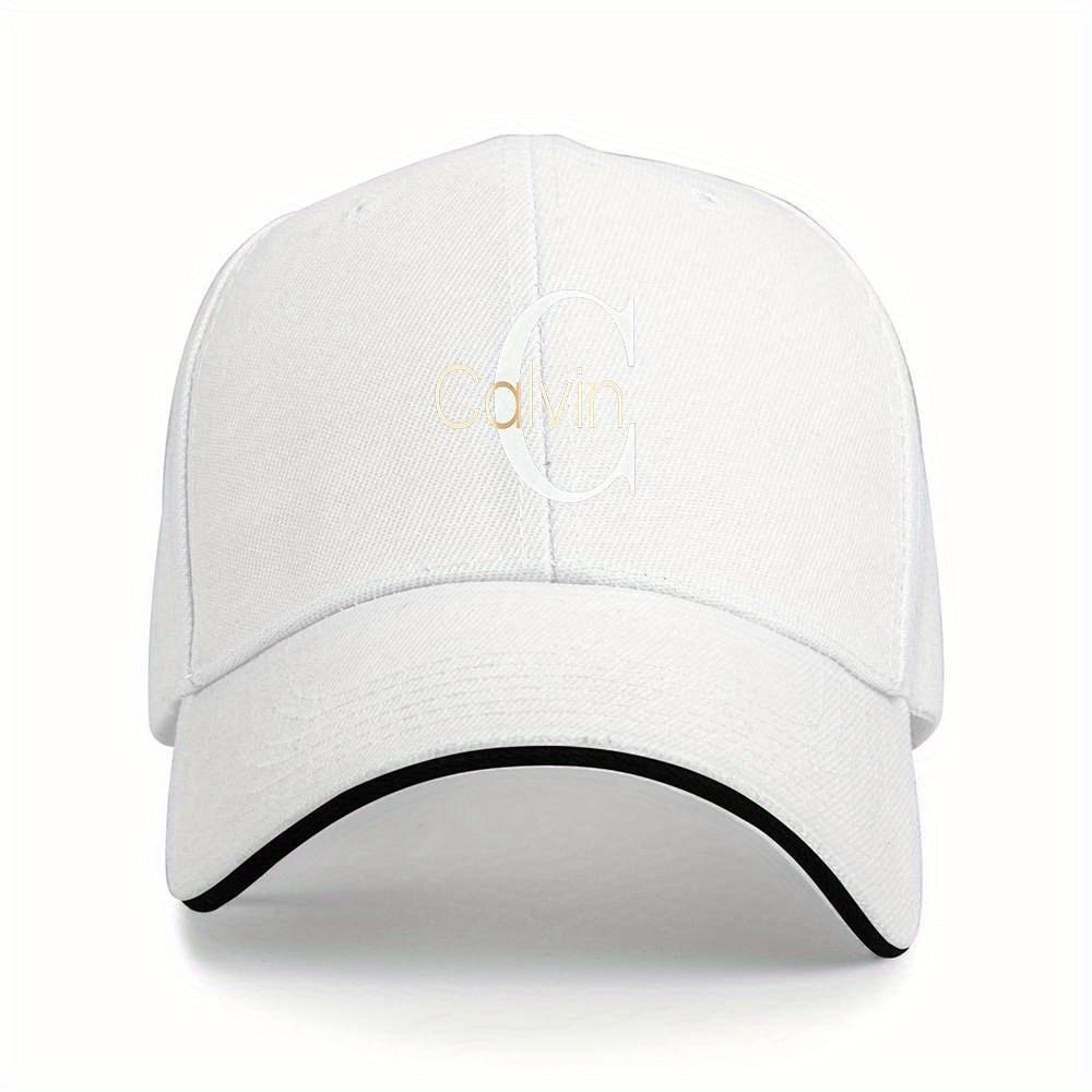 1 Baseball Cap Black Gold Lettering Calvin Print Lightweight Polyester Unisex Machine Washable Simple Luxury Design