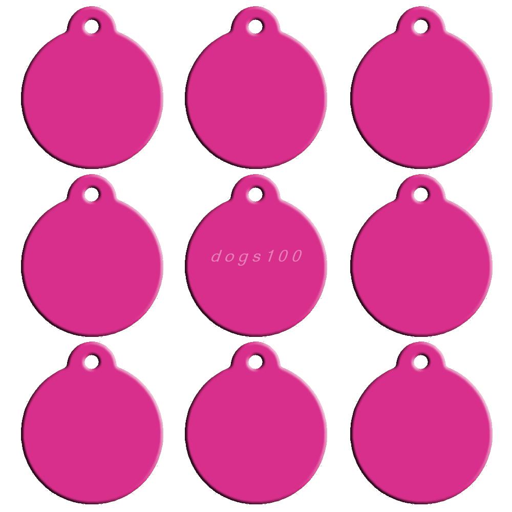 

20 шт./лот двухсторонний персонализированный дизайн индивидуальный гравированный круглый форма собака кошка имя домашнее животное номер телефона идентификационная бирка 35x32x1mm горячий розовый