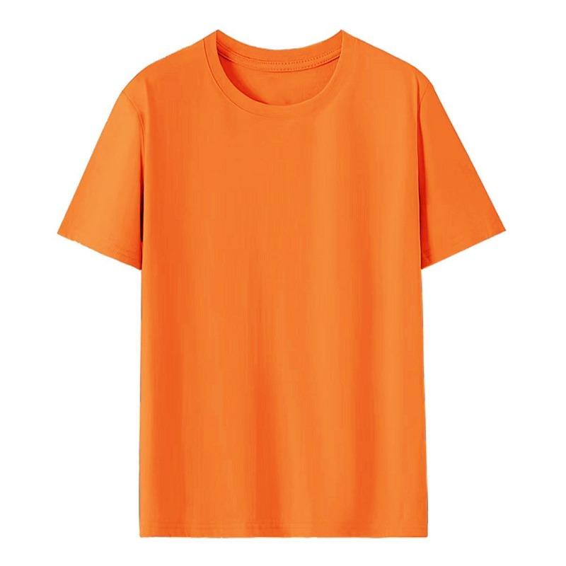 Pure cotton T-shirt women's round neck short-sleeved T-shirt logo advertising shirt group clothing trendy brand women's top solid color clothes